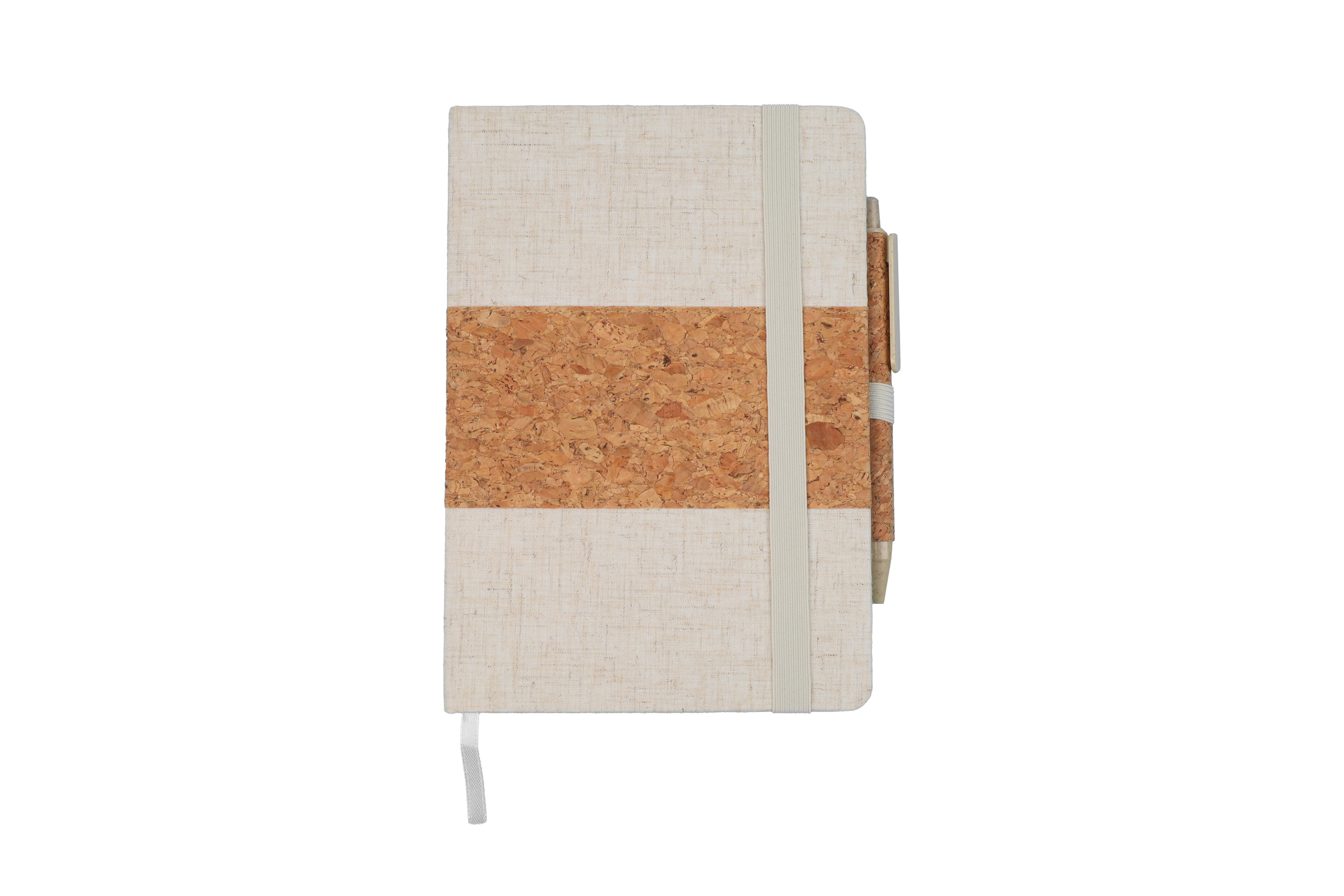 ERDUDFYL - Cork+RPET Notebook and Bamboo Pen Gift Set